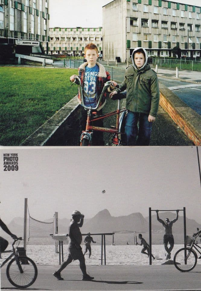 Bicycles On Council Estate & USA Bike Awards London Photo Agency Art 2x Postcard
