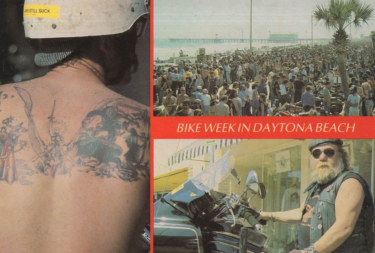 Bike Week at Daytona Beach Hells Angels USA Tattoo Postcard
