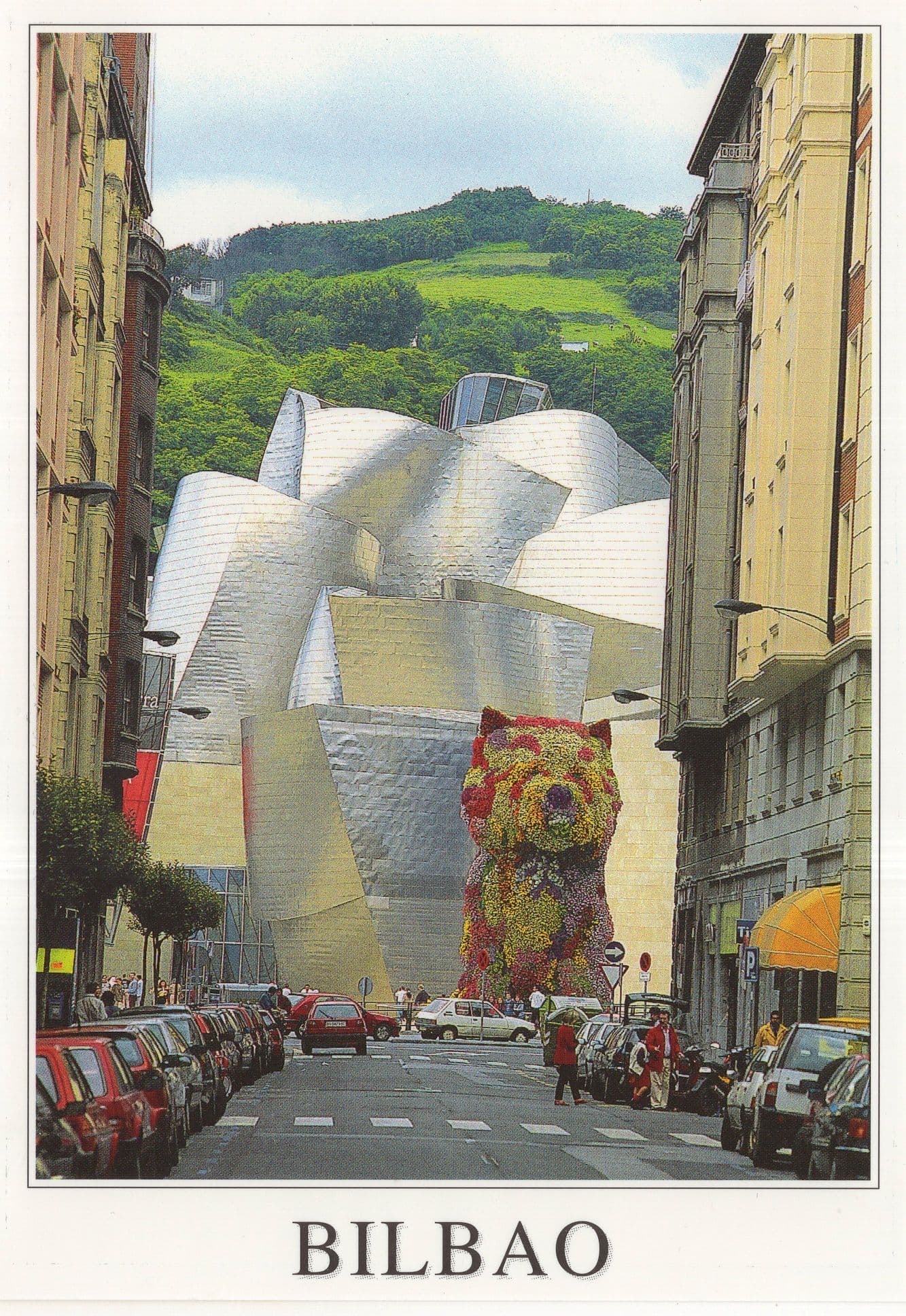 Bilbao Amazing Giant Floral Spanish Teddy Bear Spain Postcard