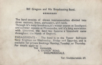 Bill Gregson & His Big Brass Band Skelmersdale FC Chairman Postcard