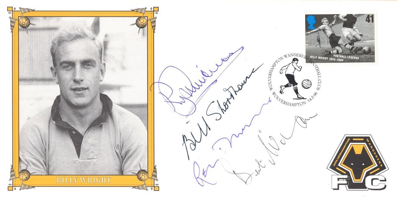 Bill Shorthouse Wolverhampton Football FC MULTI Billy Wright Hand Signed FDC