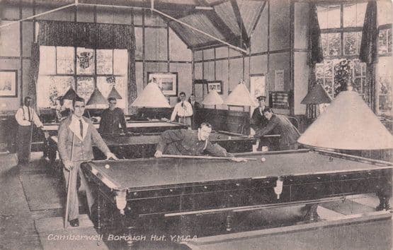 Billiard Room at Camberwell London Borough YMCA Hut Old Postcard