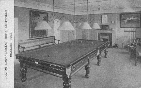 Billiard Room at Caxton Convalescent Home Limpsfield Surrey Postcard