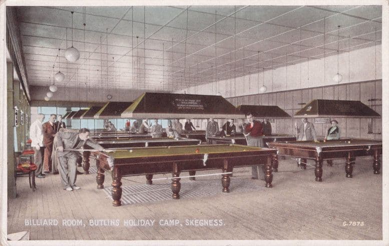 Billiard Room Butlins Holiday Camp Skegness Lincs Valentines Postcard