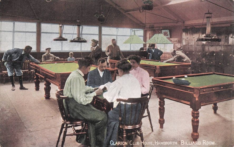 Billiard Room Clarion Club House Handforth Cheshire Old Postcard