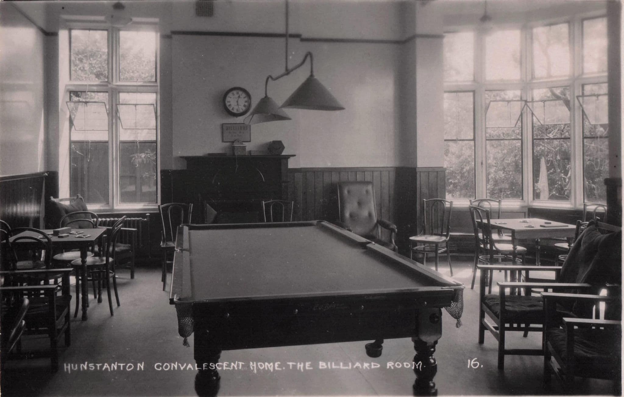 Billiard Room Hunstanton Convalescent Home Norfolk Old RPC Postcard