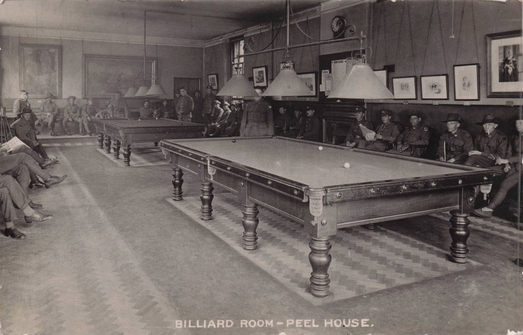 Billiard Room Peel House Military Hospital London Old Postcard