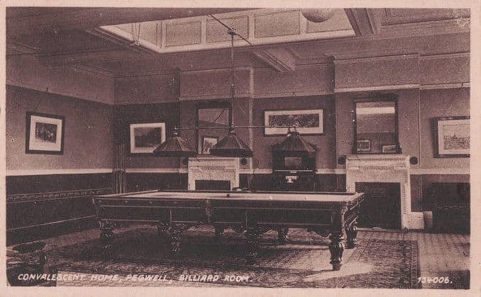 Billiard Room Pegwell Convalescent Home Kent Old Postcard