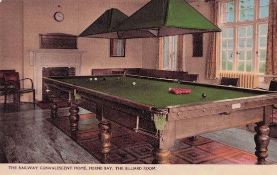 Billiard Room Railway Convalescent Home Herne Bay Vintage Colour Postcard