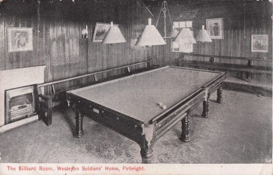 Billiard Room Soldiers Home Wesleyan Pirbright Surrey Postcard