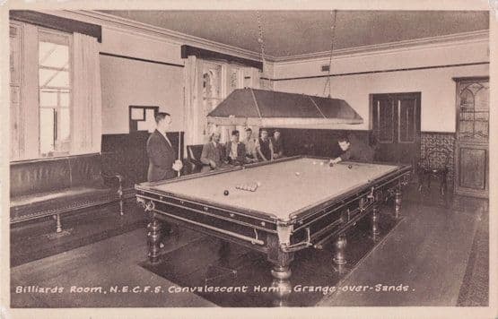 Billiard Team Players NECFS Convalescent Home Grange Over Sands Postcard