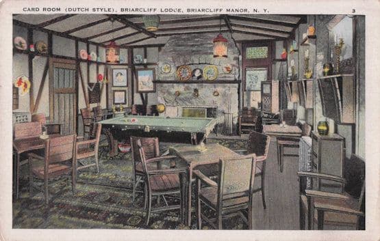 Billiards Card Room at Briarcliff Manor New York USA Old Postcard