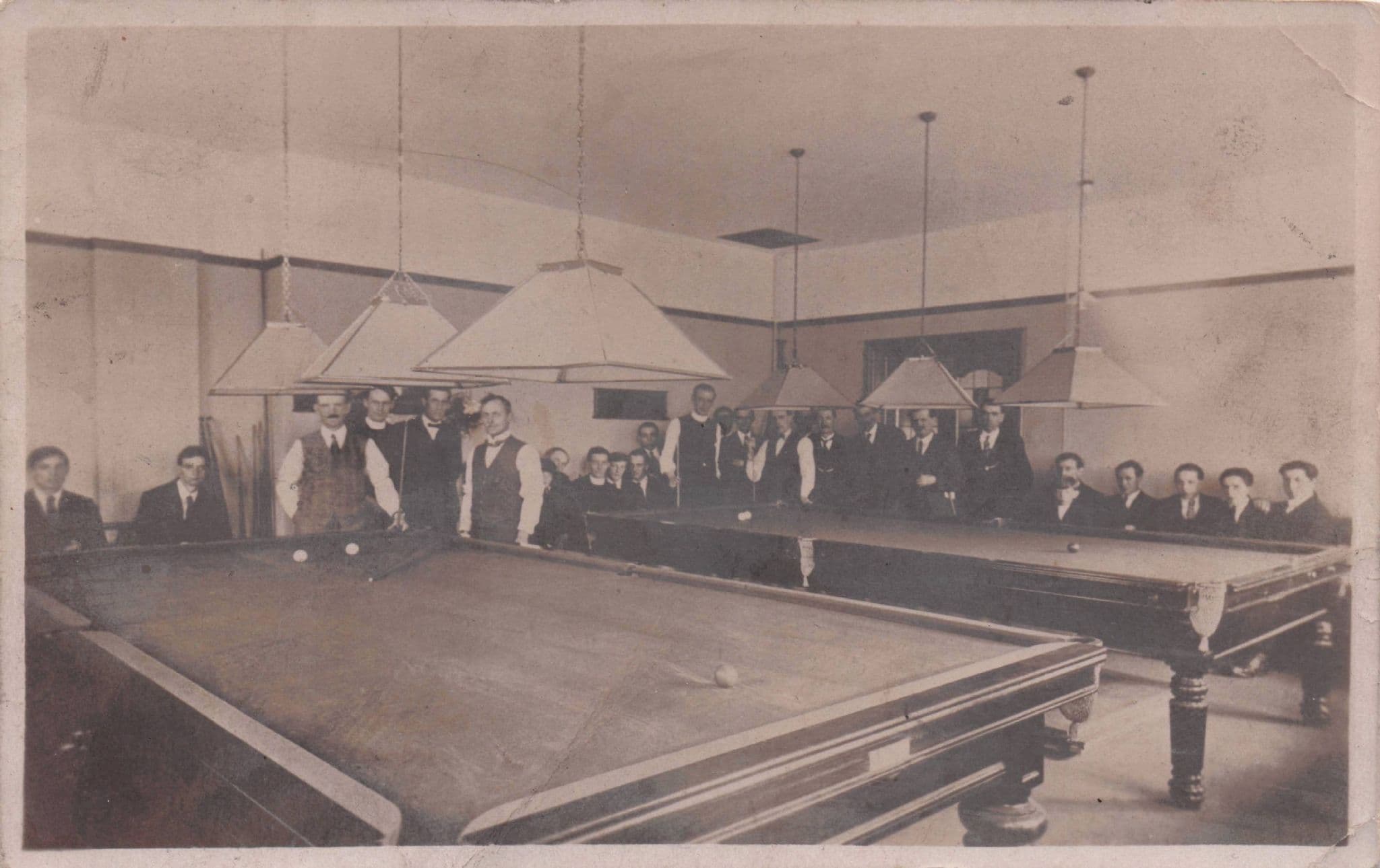 Billiards Finals at Taibach Club Port Talbot Wales Welsh Old Postcard