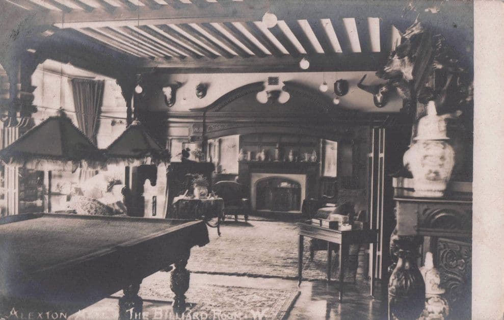 Billiards Room Alexton Hall Leicester Old Postcard