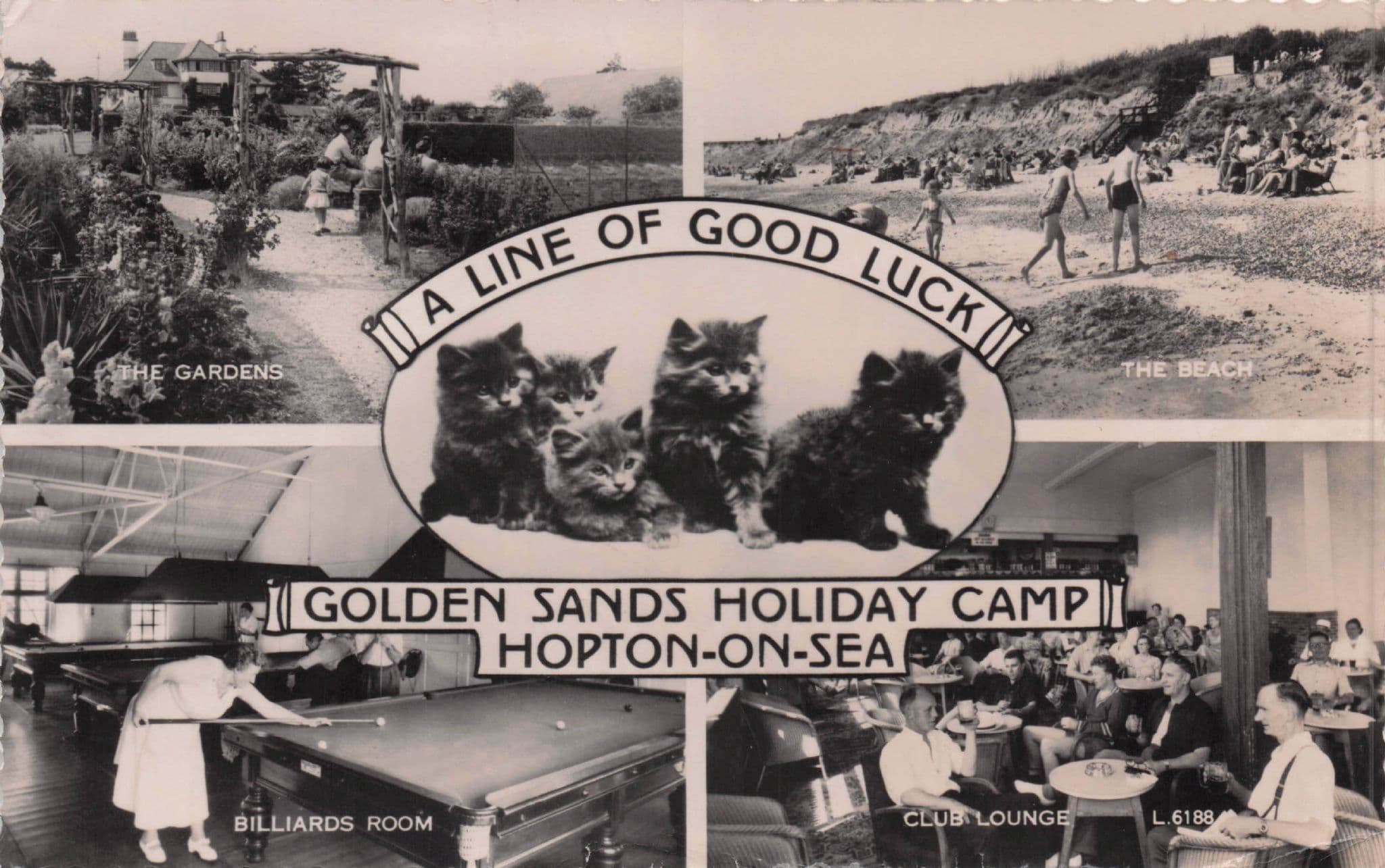 Billiards Room at Hopton On Sea Holiday Camp Norfolk RPC Old Postcard