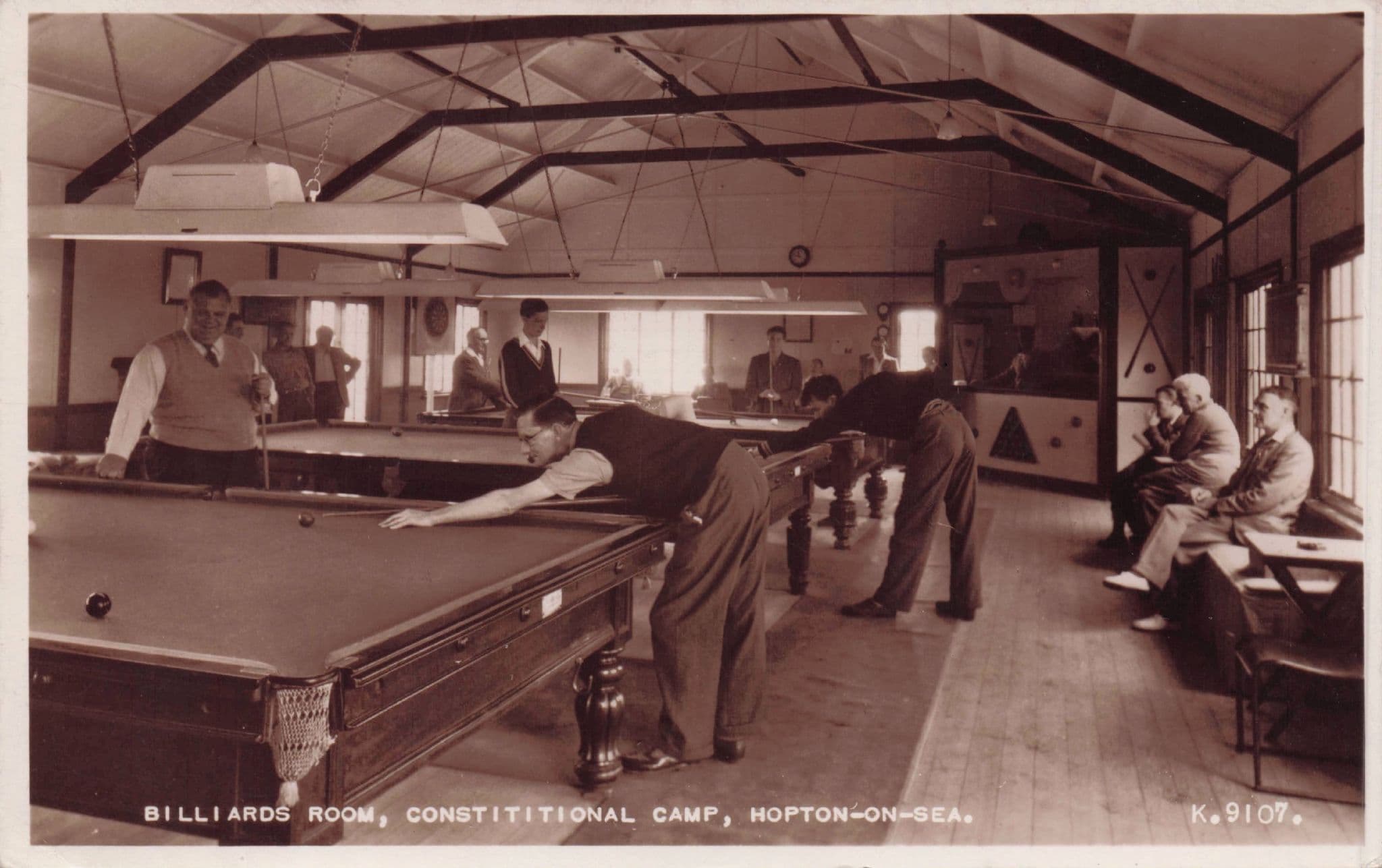 Billiards Room Constitutional Camp Hopton On Sea Norfolk Old Postcard