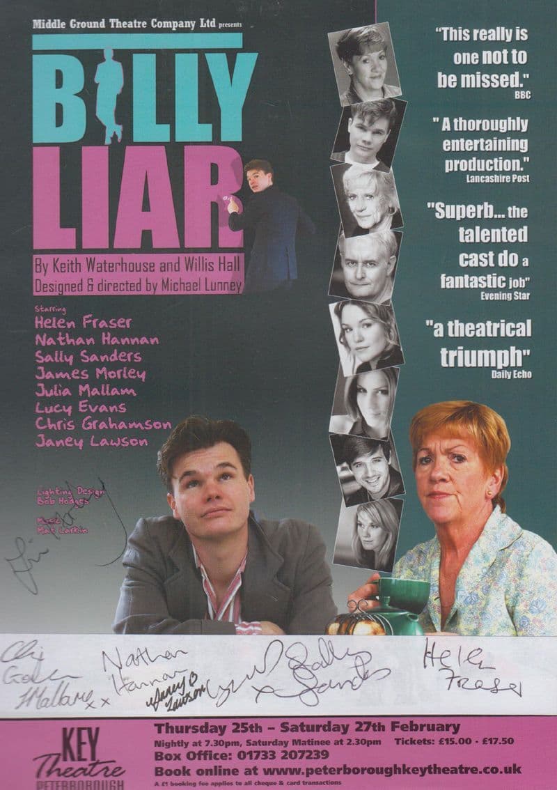 Billy Liar Musical Comedy Lauren Wilson Coronation Street 8x Hand Signed Flyer