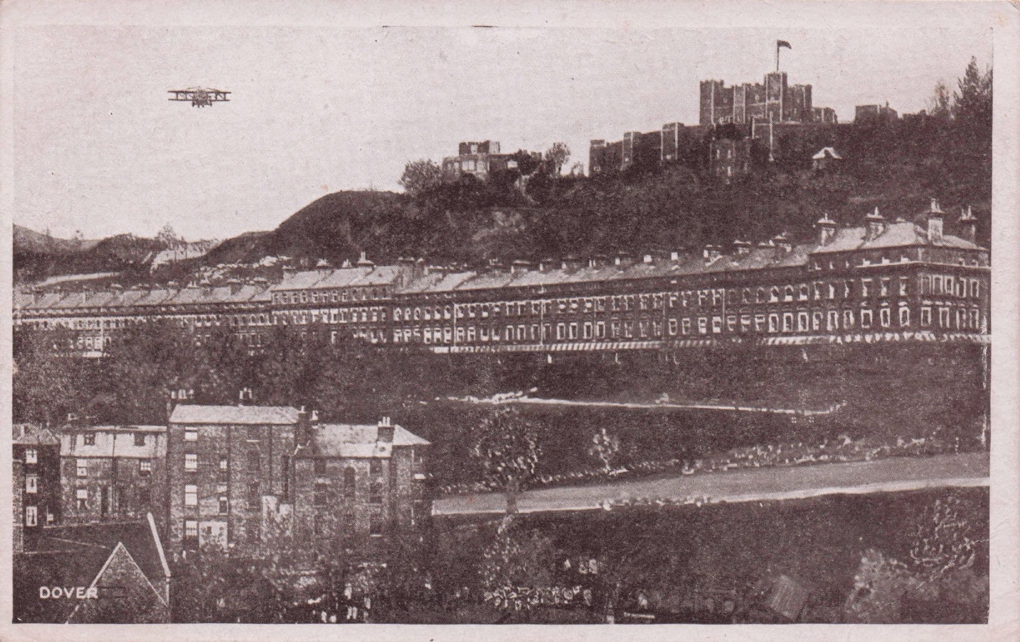 Biplane Old Aircraft At Dover Kent Rest Homes Antique Postcard