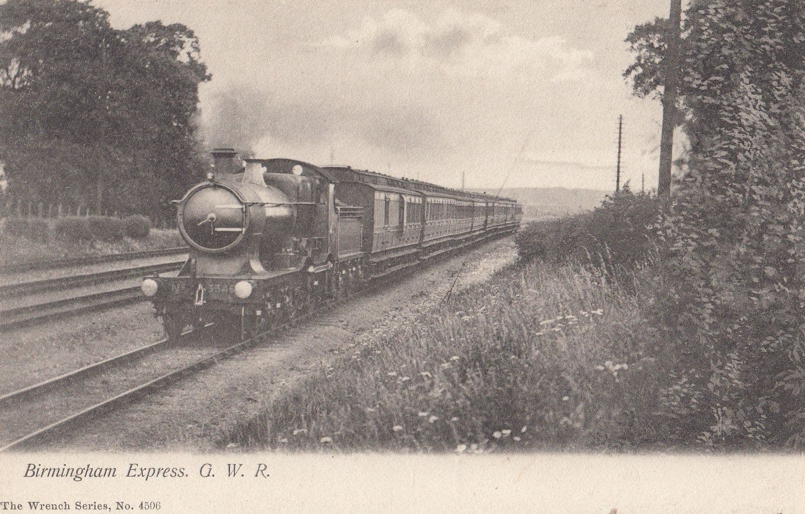 Birmingham Express Wrench Series Old Train Postcard