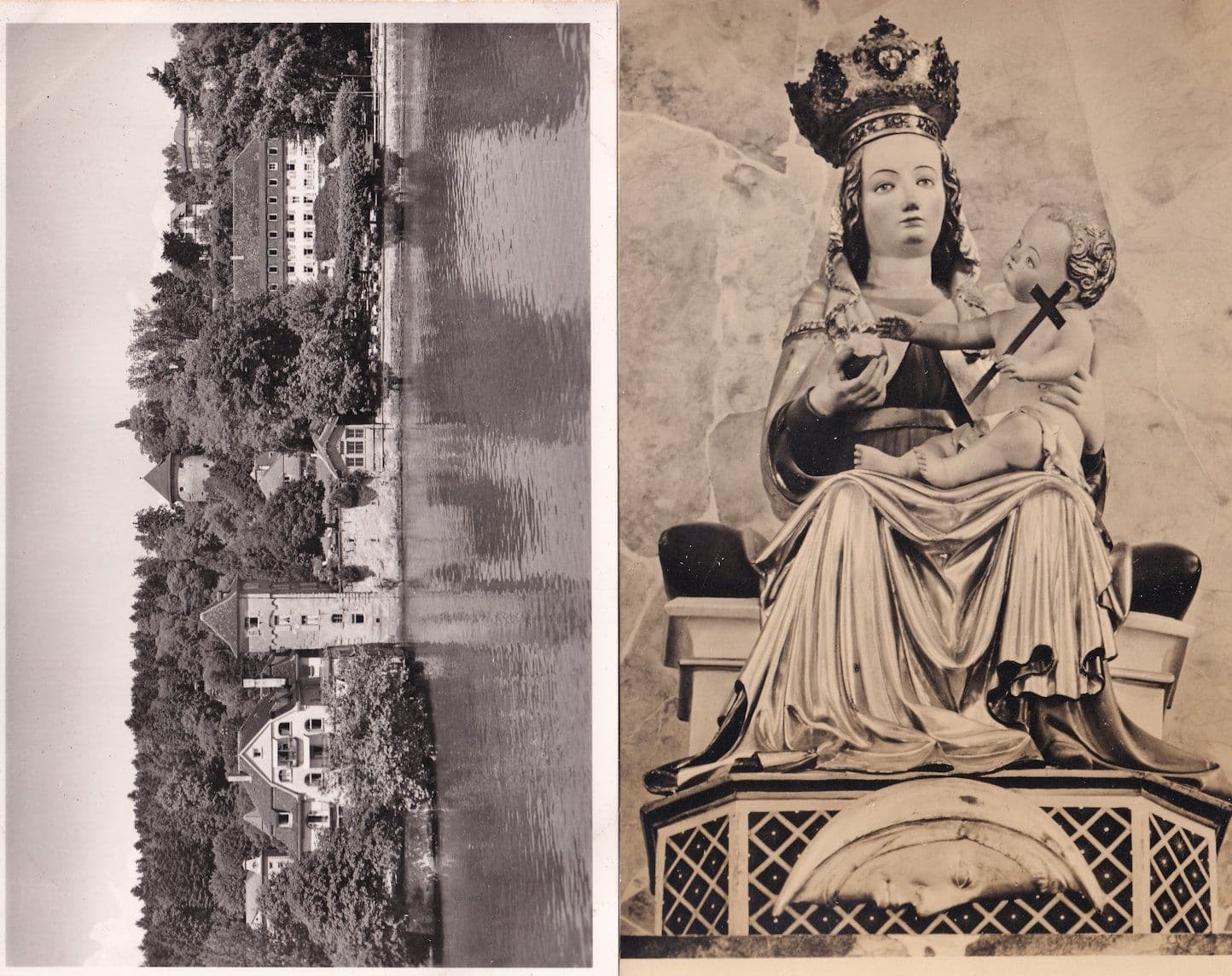 Birnau Bodensee Kirche Peter Thumb Madonna & Child 2x German Real Photo Postcard s