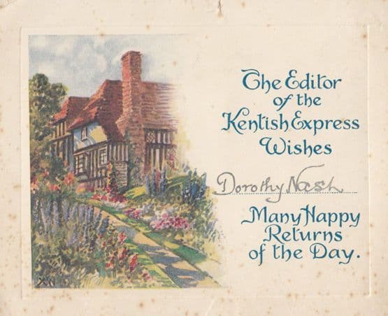 Birthday Greetings from the Kentish Express Antique Kent Ephemera