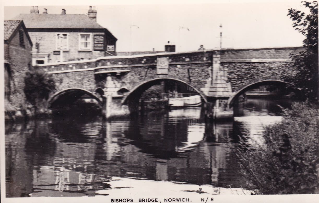 Bishops Bridge Norwich Vintage Tokim Rare Real Photo Postcard