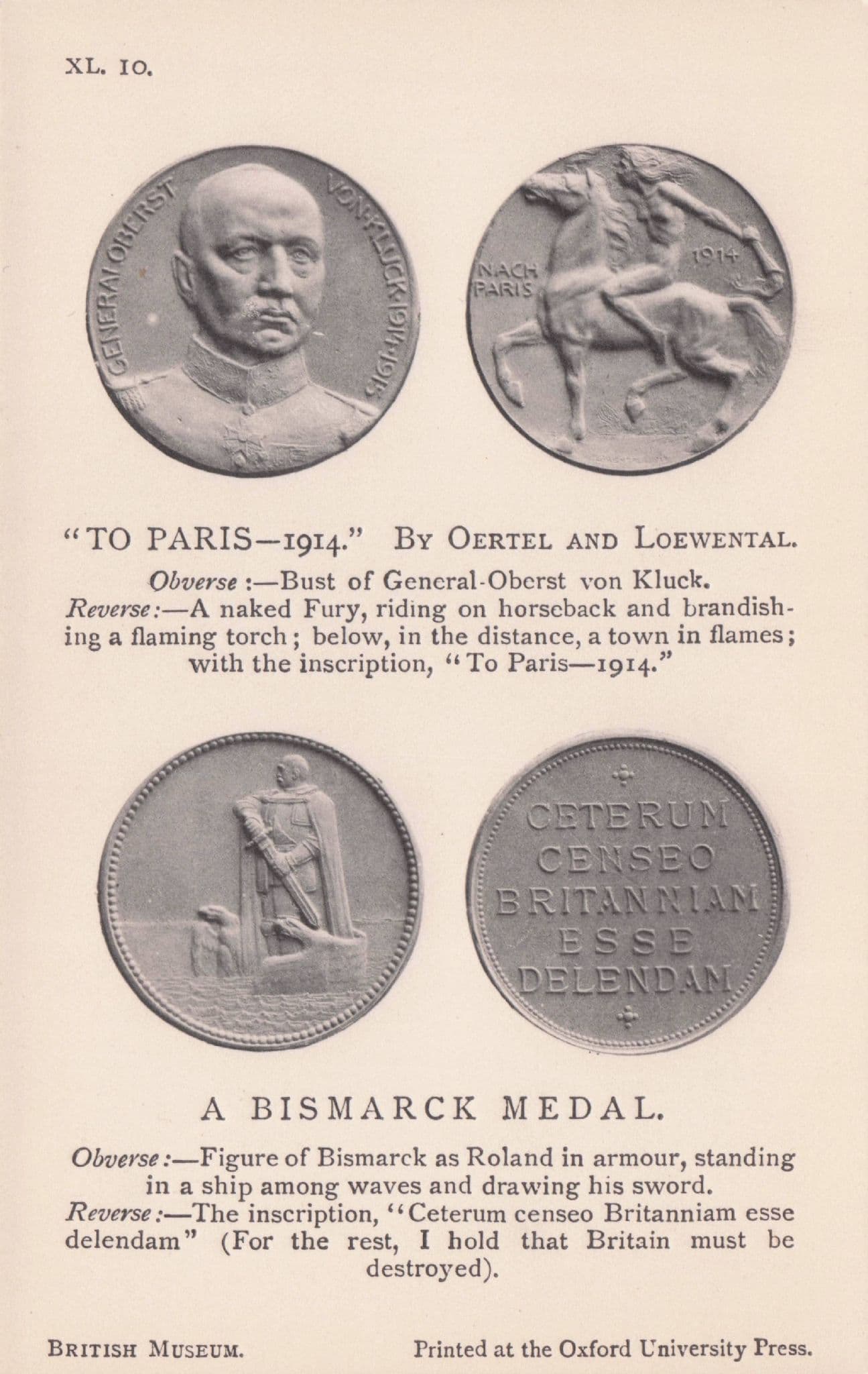 Bismarck In Armour General Oberst Von Cluck German WW1 War Medal Old Postcard