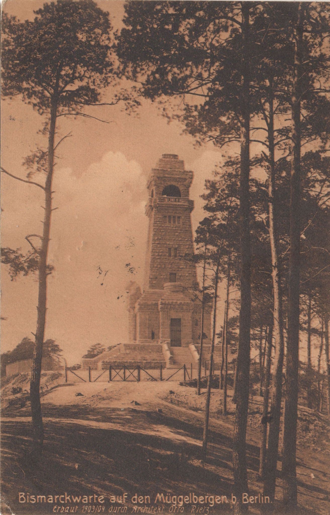 Bismarckwarte auf den MÔøΩggelbergen Berlin German 1906 Postcard