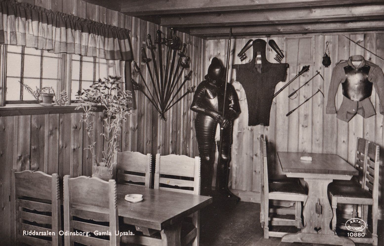 Black Knight Costume Sverige Gamla Odinsborg Riddarsalen Upsala RPC Postcard
