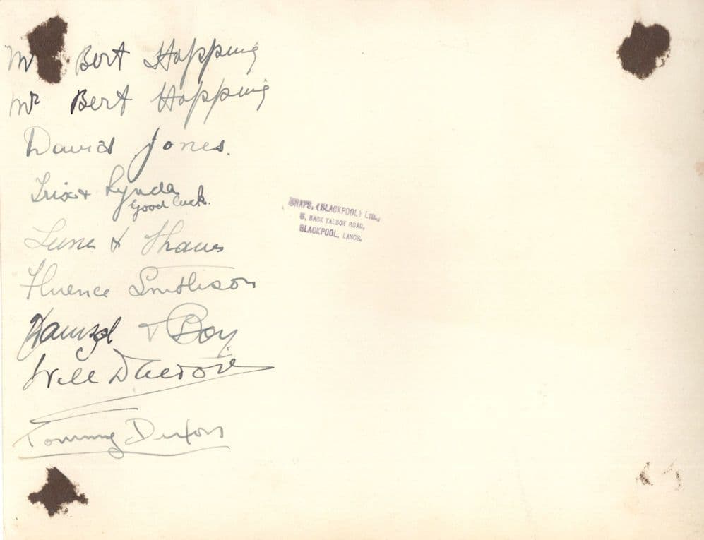 Blackpool Antique Multi Hand Signed Theatre 8x Photo