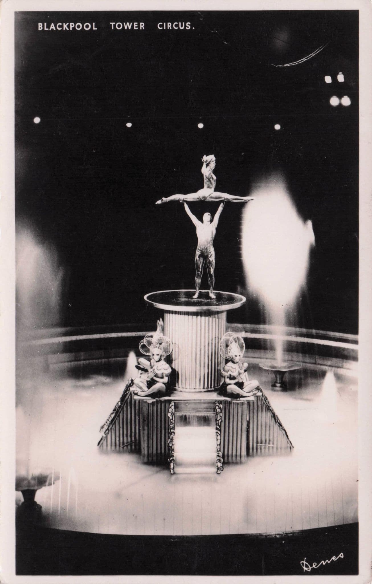 Blackpool Circus Acrobat Ballerina Strongman Real Photo Old Postcard