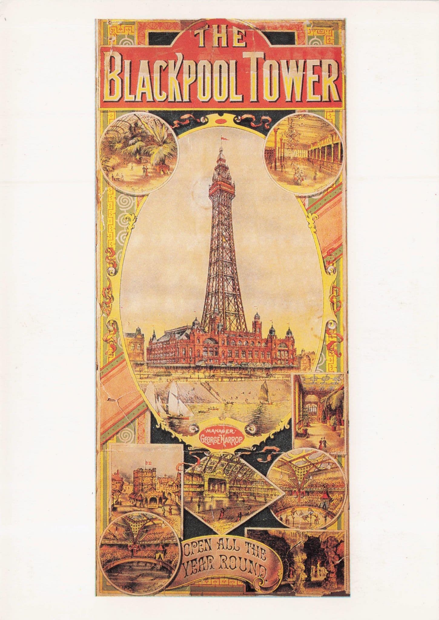 Blackpool Tower Victorian Poster Advertising Postcard