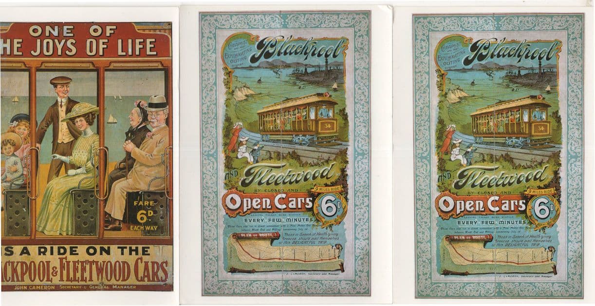 Blackwood & Fleetwood Open Cars Transport 3x Advertising Postcard s