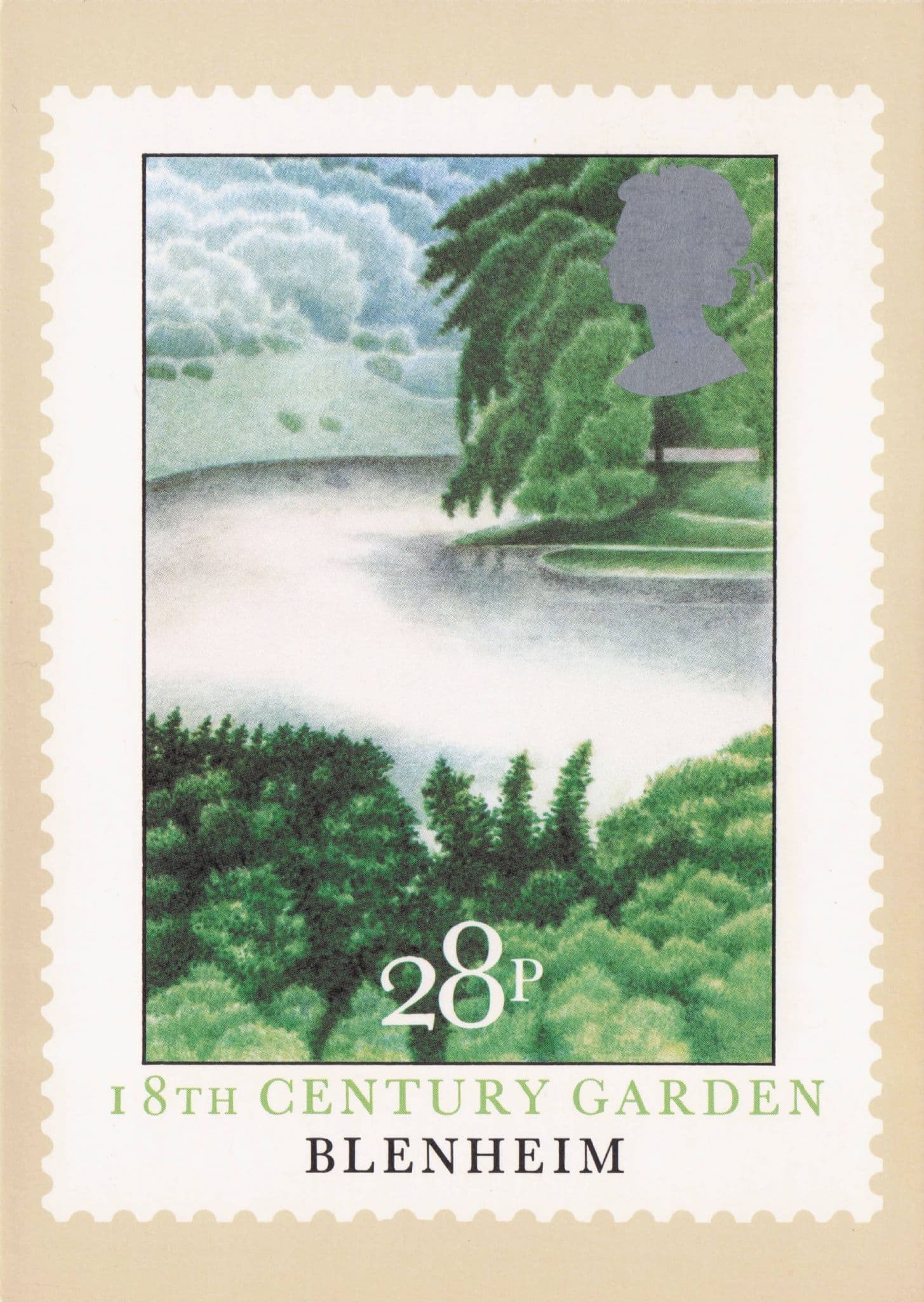 Blenheim Amazing Gardens Woodstock Oxford Painting Postcard