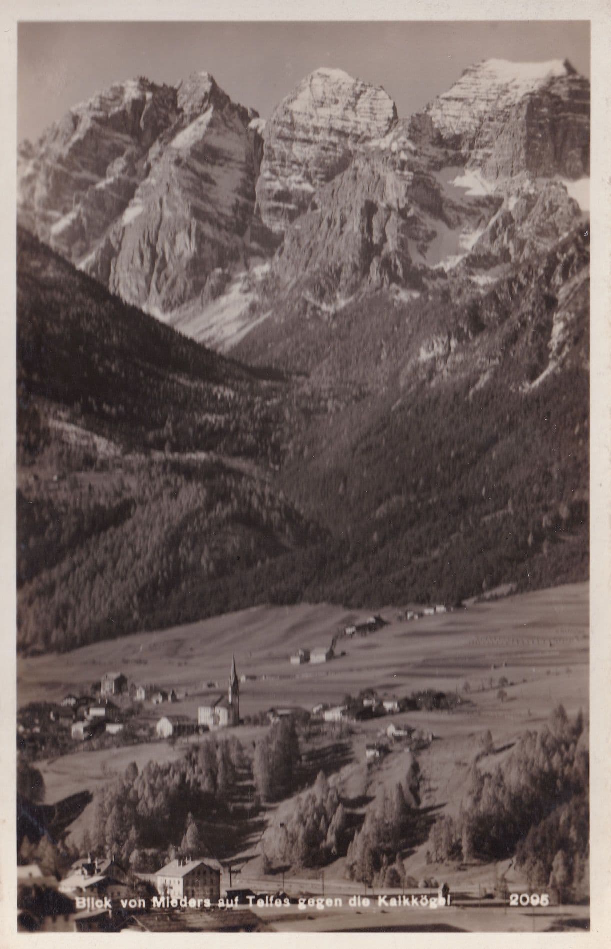Blick Mieders Talfes Kaikkogel Austria Old Real Photo Postcard
