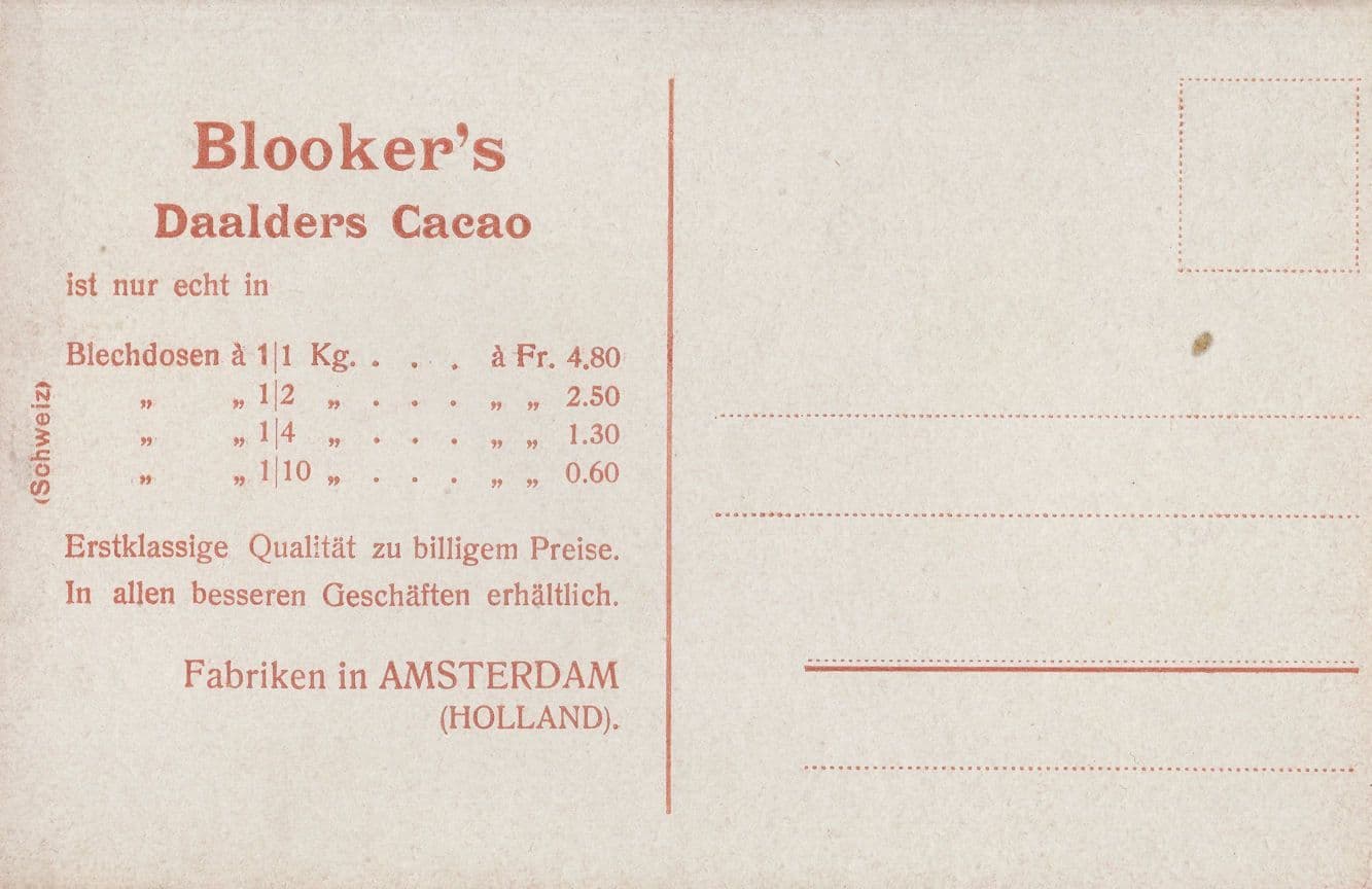 Blookers Daalders Caeao Dutch Fabrics Old Advertising Postcard