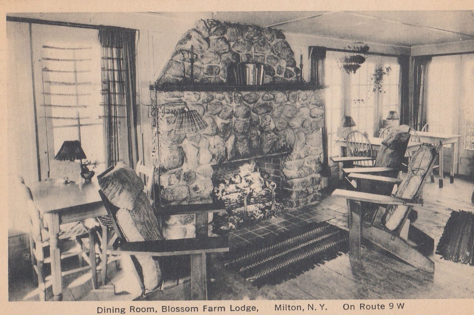 Blossom Farm Lodge Hotel Milton New York Dining Room Old Postcard
