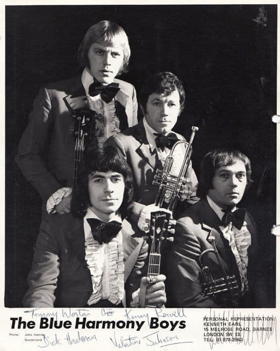 Blue Harmony Boys The Vagabonds Sheffield 1970s Hand Signed Photo