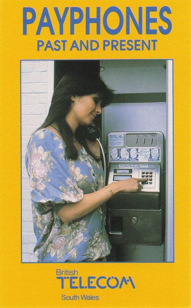 Blue Payphone Vintage Call Box BT Police Rare Trade Photo Card