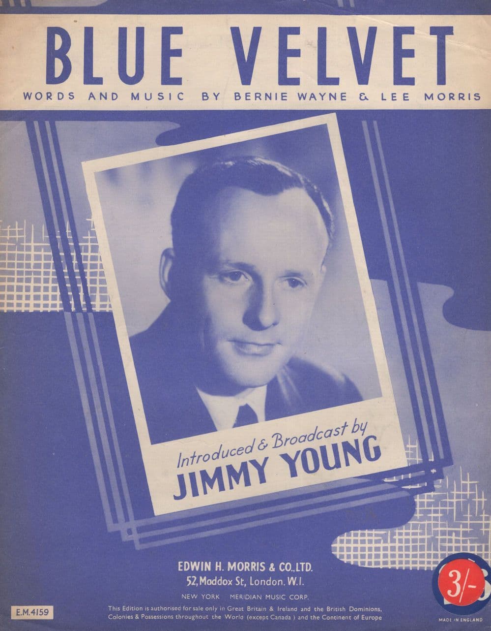 Blue Velvet Jimmy Young Sheet Music
