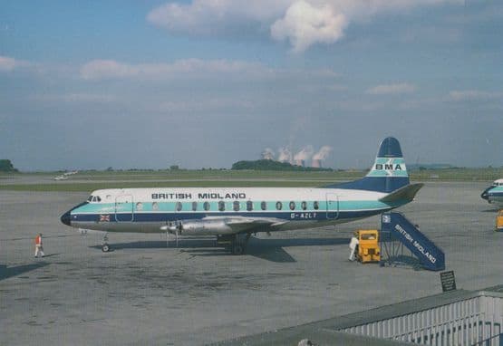 BMA Viscount G-AZLT in 1977 East Midlands Airport Limited Edition 300 Postcard