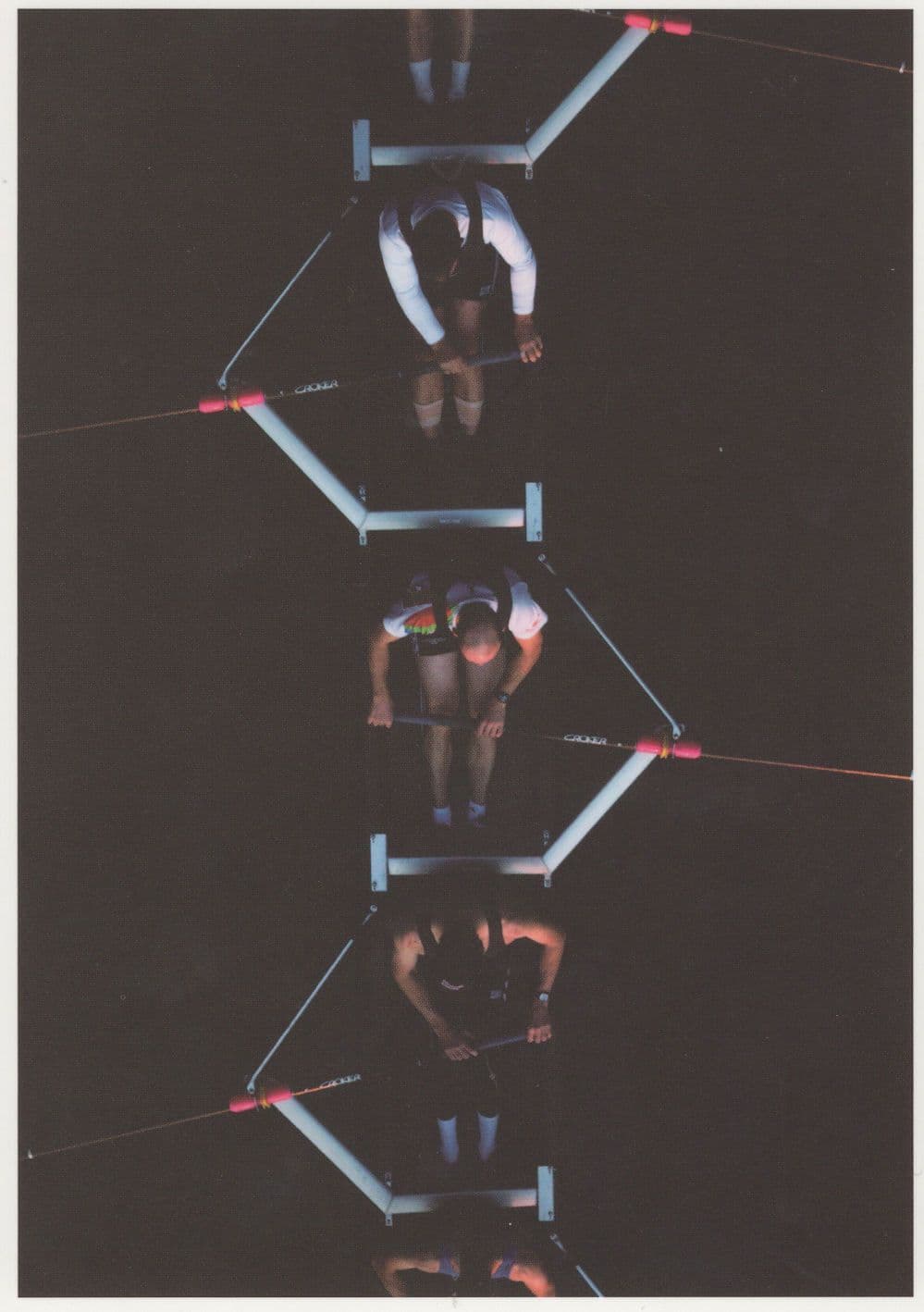 Boat Rowers Rowing At Night Theme Park Style German Aerial Postcard