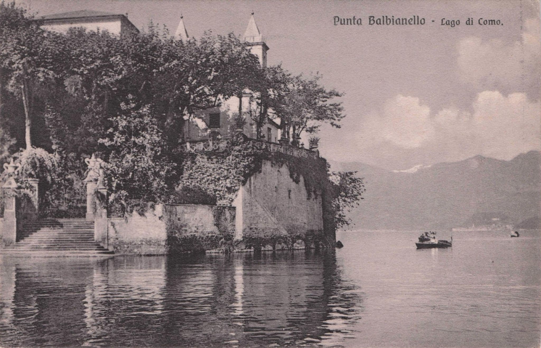 Boats Approaching Punta Balbianello Lago Di Como Italy Old Postcard