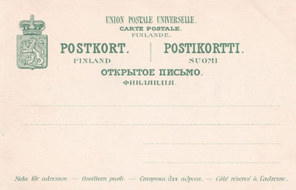 Boats at Abo Slott Turun Linna Antique Finland Postcard