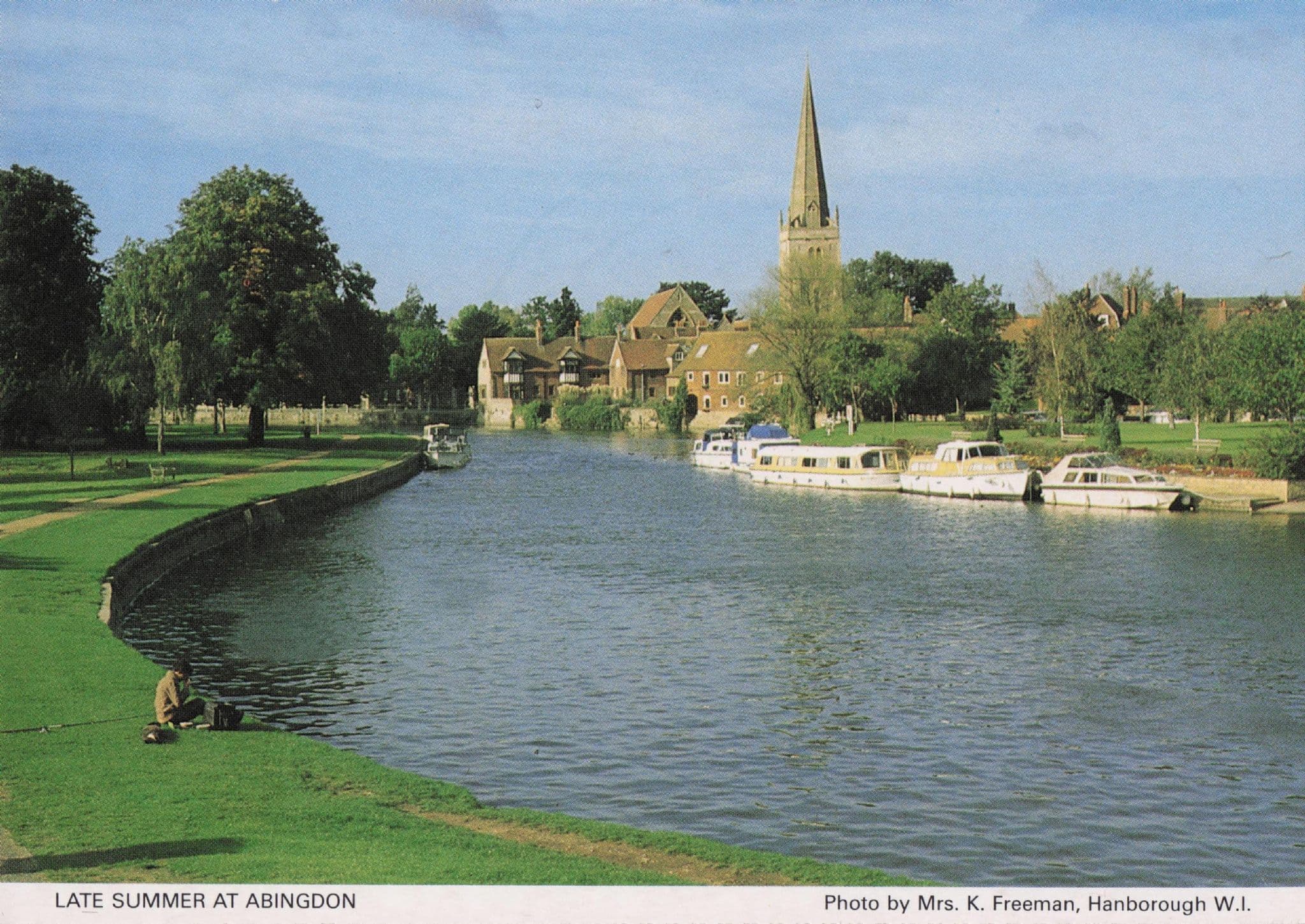 Boats at East Abingdon River Oxford Women's Institute Postcard