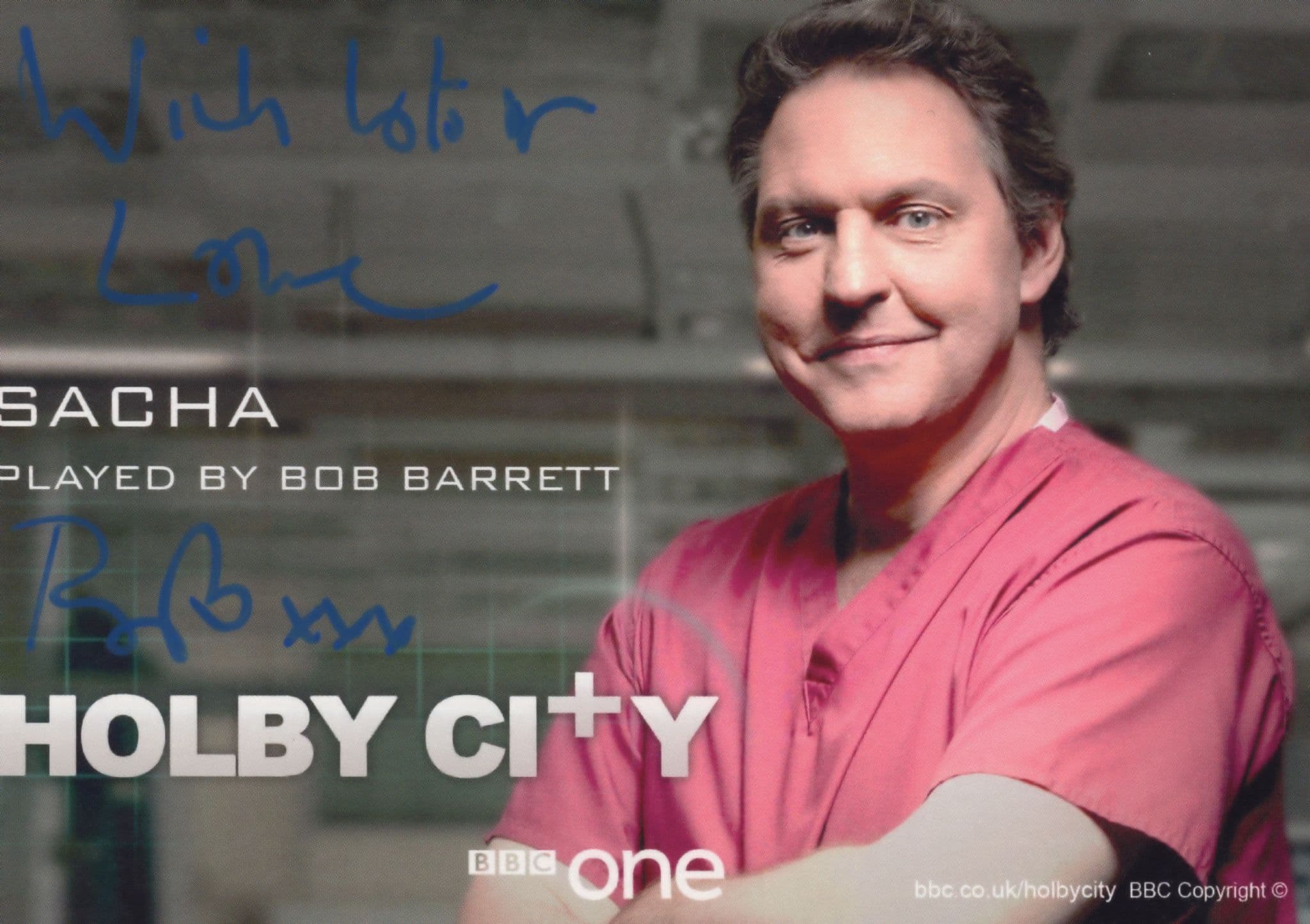 Bob Barrett as Sacha BBC Holby City Hand Signed Cast Card Photo