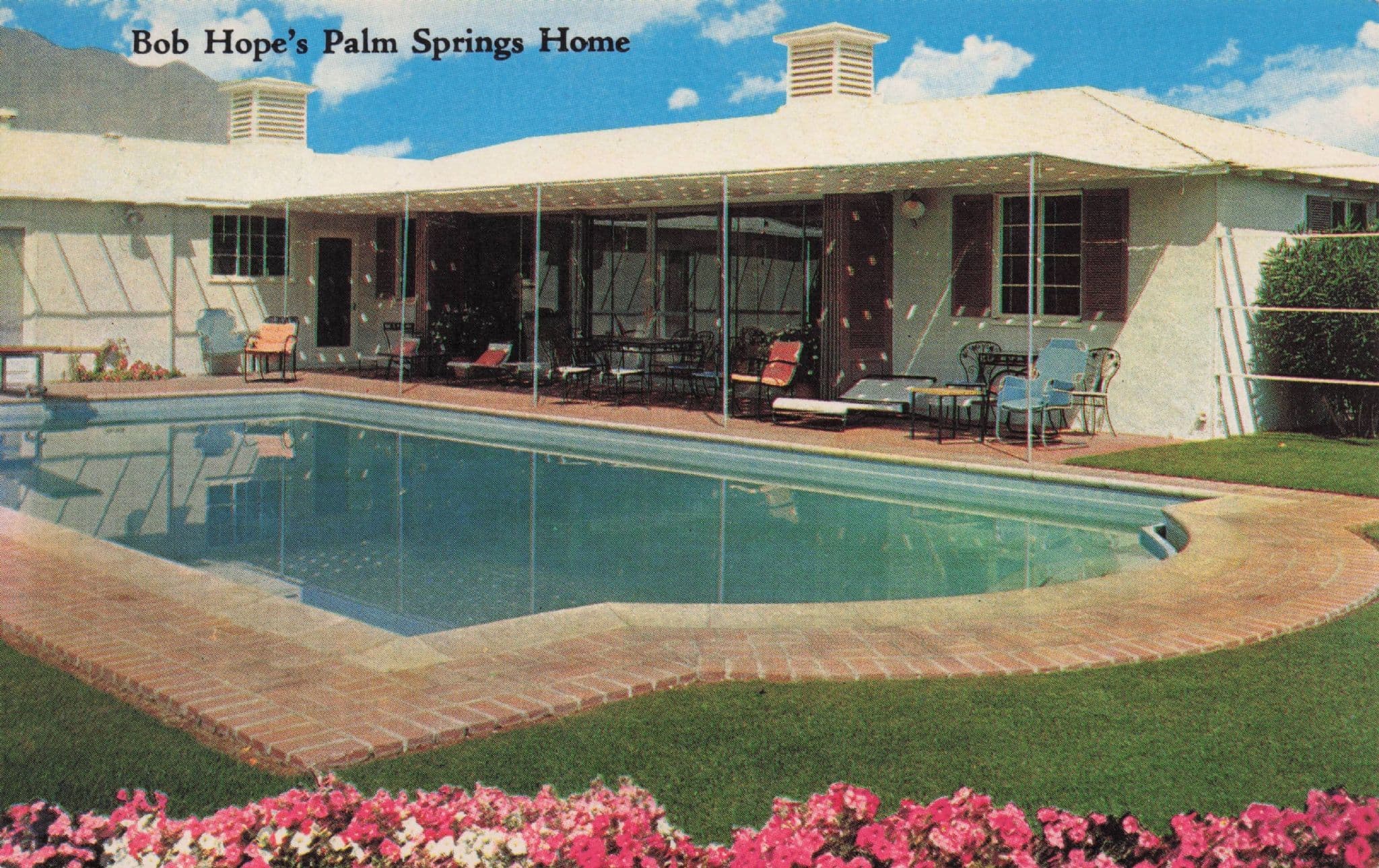 Bob Hope's Palm Springs American Home  Swimming Pool Postcard