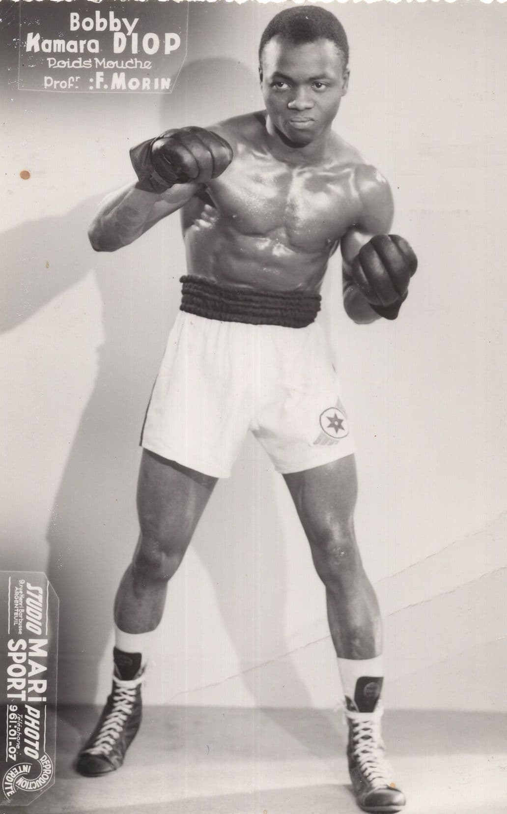Bobby Kamara Diop African Guinea Boxer Old Publicity Photo Card