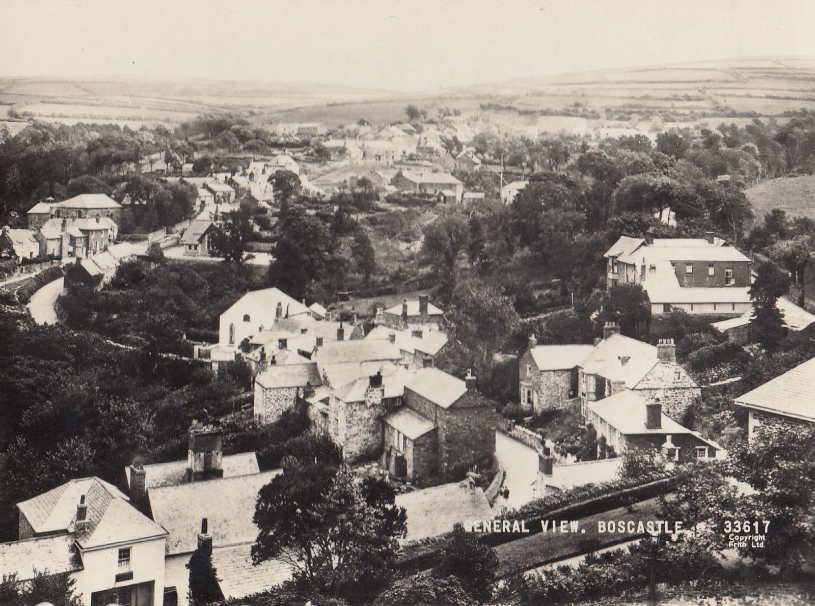 Bocastle Cornwall Spectacular Aerial Vintage Postcard