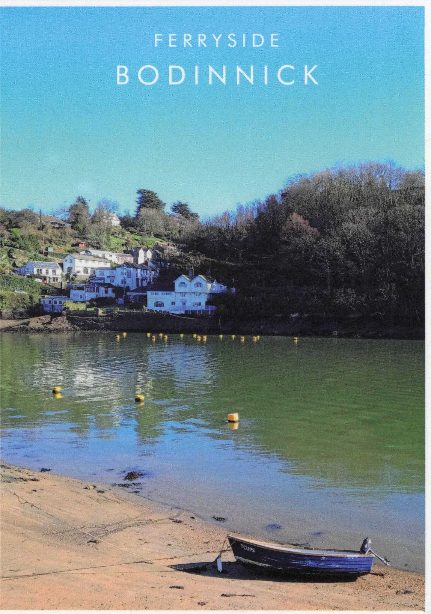 Bodinnick Ferryside Cornwall Boats Beautiful 1980s Postcard